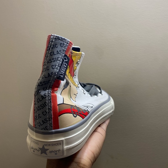 BRAND NEW CUSTOM CONVERSE (glows/reflective with flash) - Picture 3 of 5